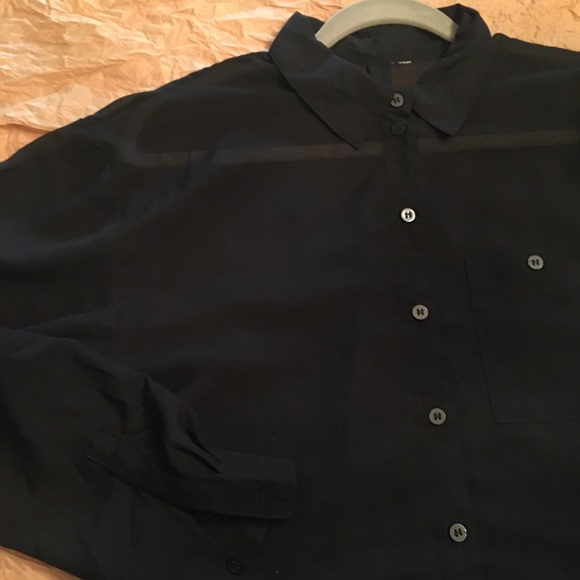 Sheer black button up - Picture 2 of 3